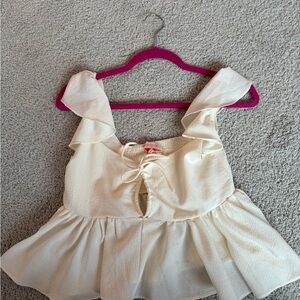 Urban Outfitters Cream Ruffle Top